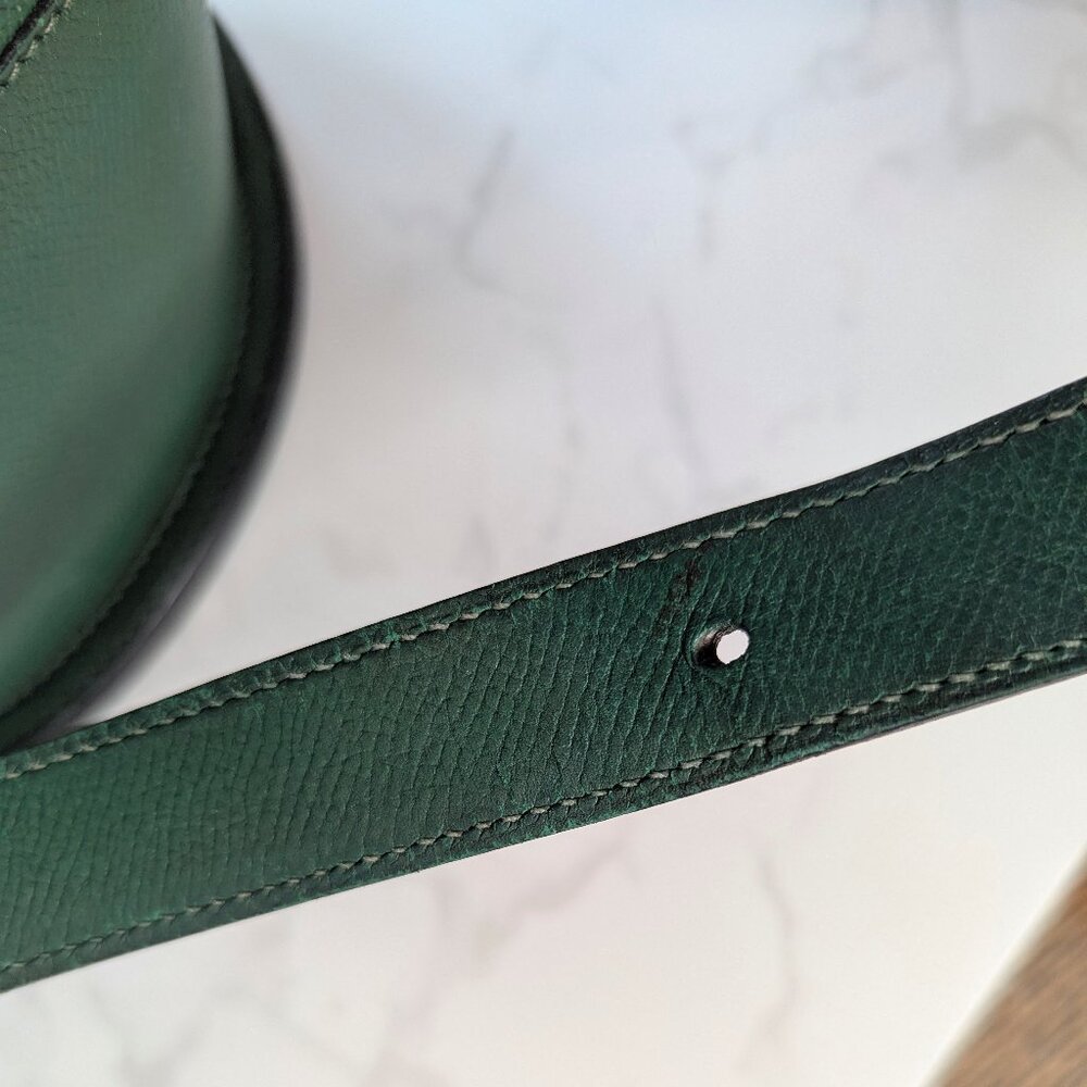 Hermes Vintage Standy Bucket Bag Green Vert Clair Courchevel Leather RARE - Picture 13 of 16